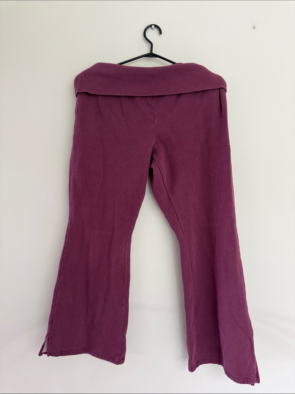 PINK Victoria's Secret Fold-Over Waist Boot Cut Pants in Plum